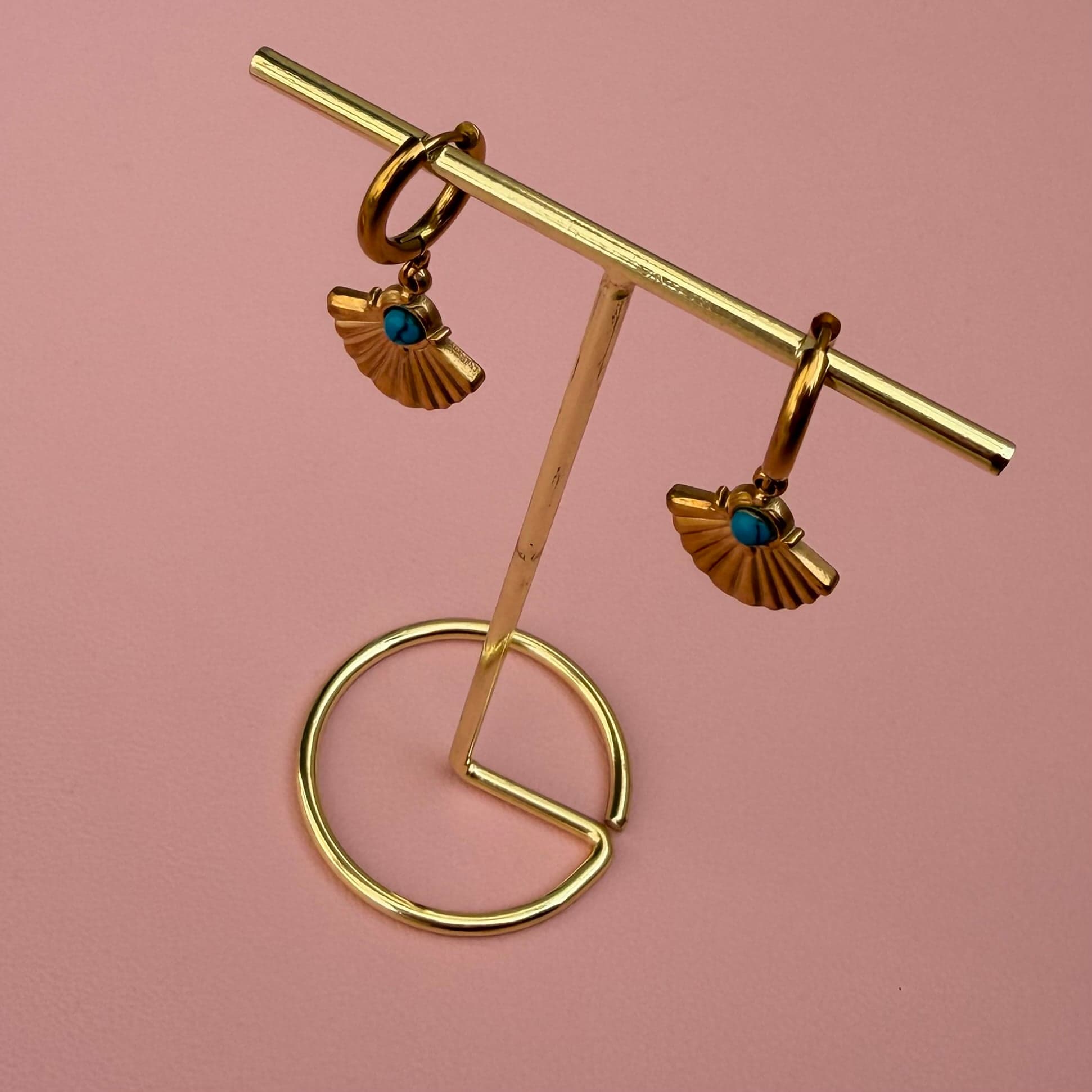 Zlatne minđuše sa tirkiznim kamenom